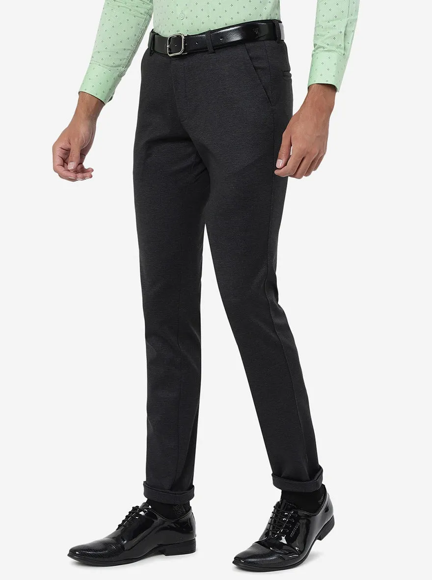 Black Solid Slim Fit Club Wear Trouser | JB Studio
