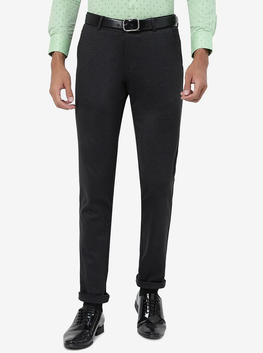 Black Solid Slim Fit Club Wear Trouser | JB Studio