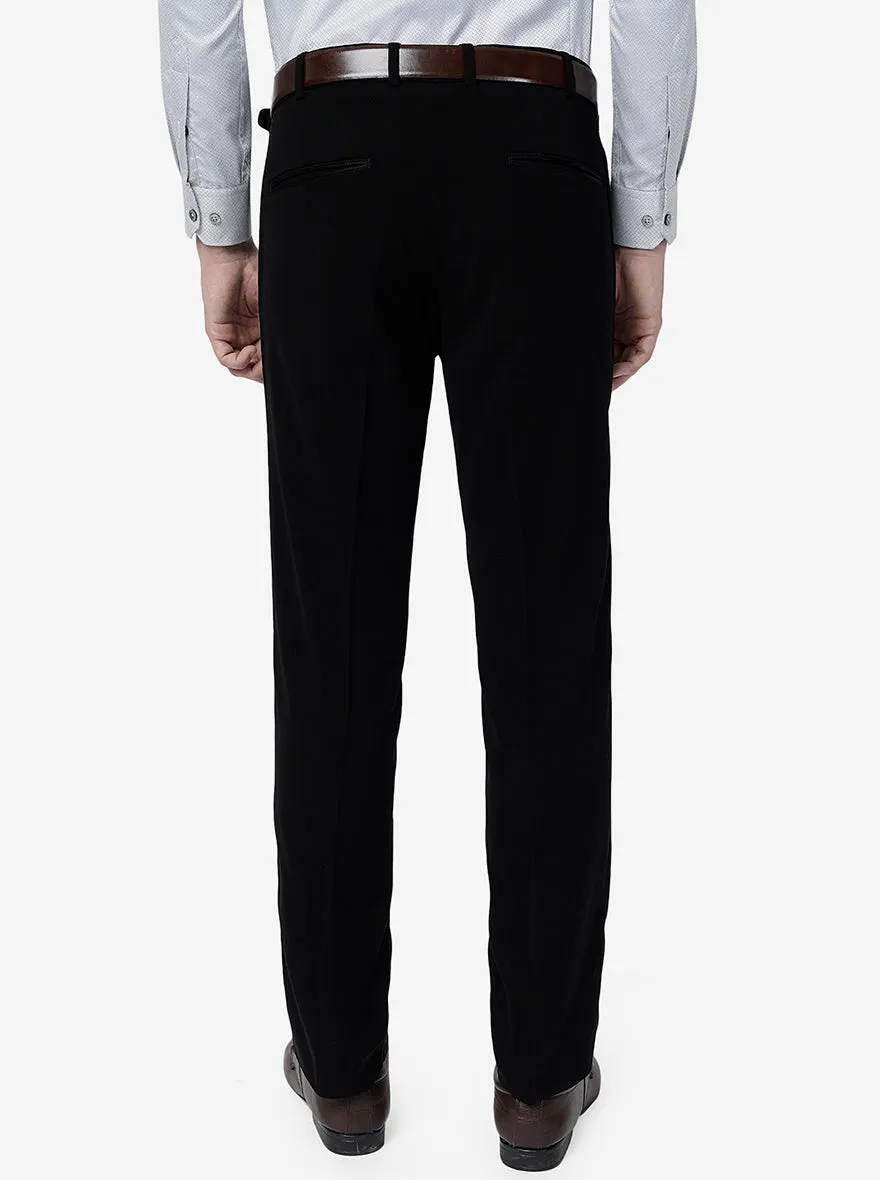 Black Solid Slim Fit Formal Trouser | JB Studio