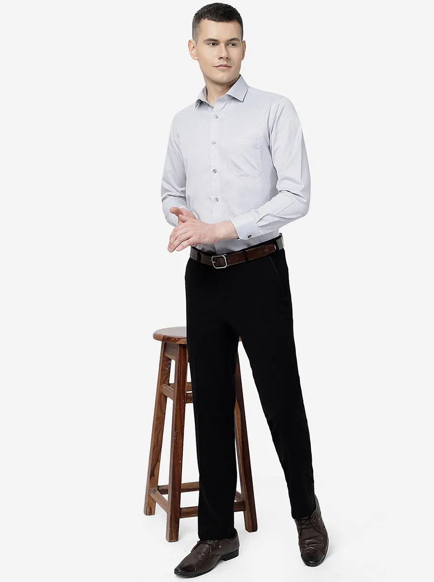 Black Solid Slim Fit Formal Trouser | JB Studio