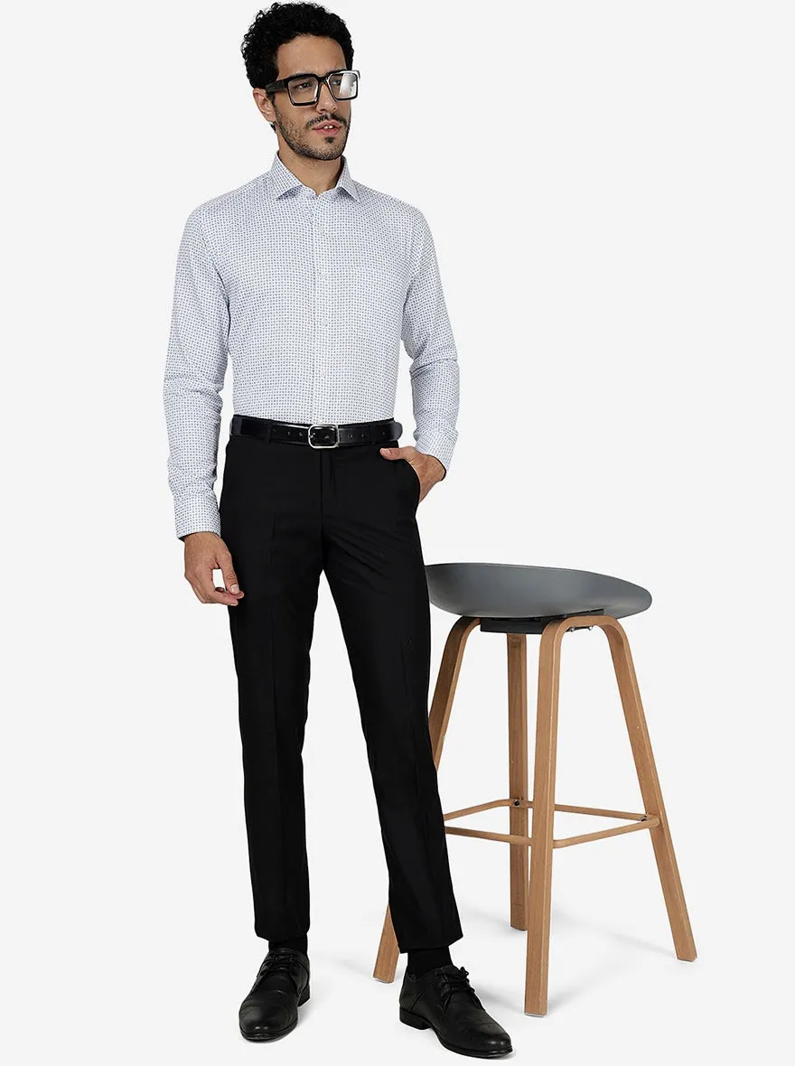 Black Solid Slim fit Formal Trouser | Metal