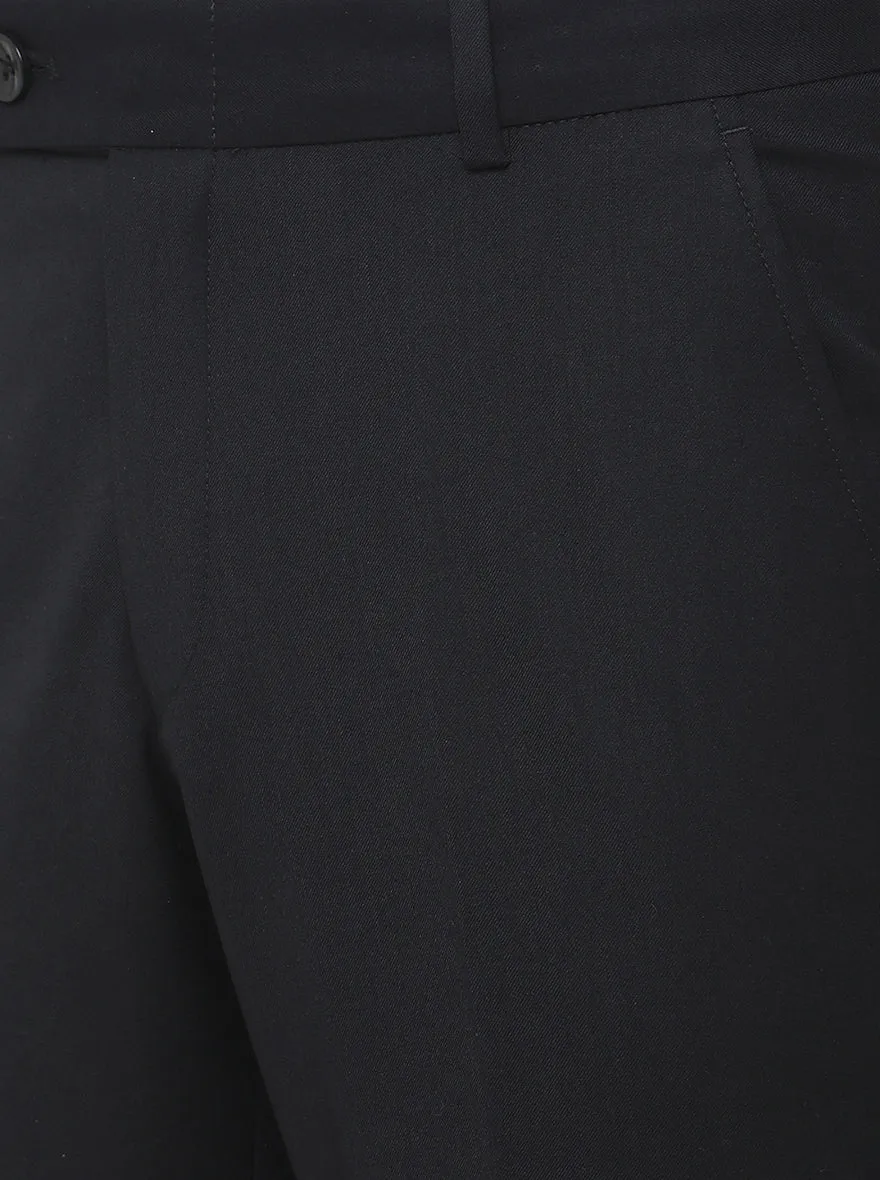 Black Solid Super Slim Fit Formal Trouser | JadeBlue