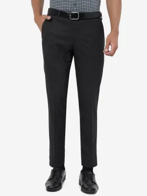 Black Solid Super Slim Fit Formal Trouser | JadeBlue