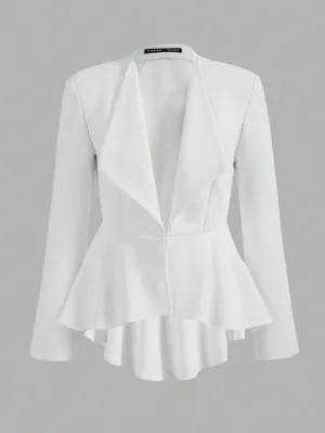 Blazer Clásico de Cuello Cascada