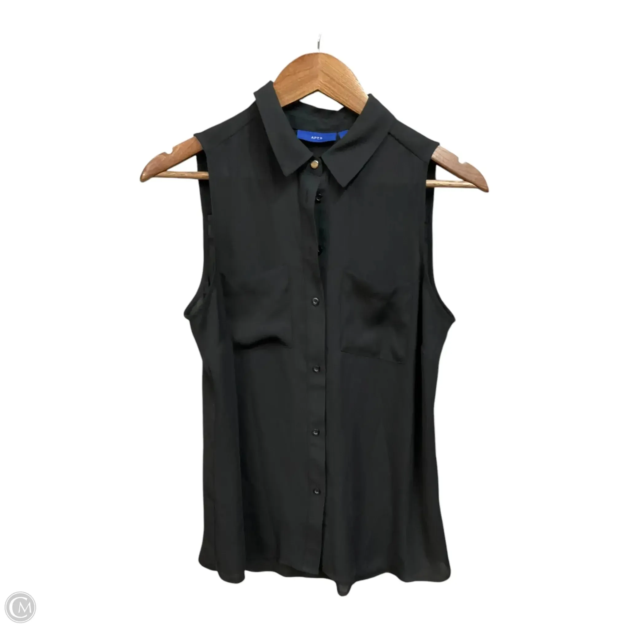 Blouse Sleeveless By Apt 9 In Black, Size: S