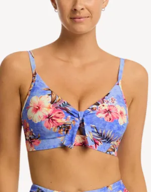 Blue Hawaii DD Tie Front Bikini Top