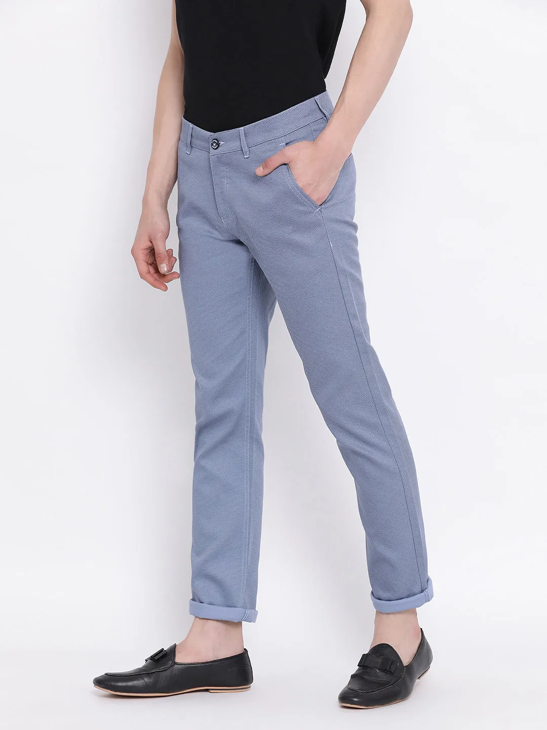 Blue Slim fit Trousers