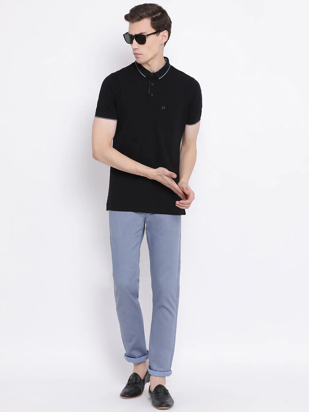 Blue Slim fit Trousers
