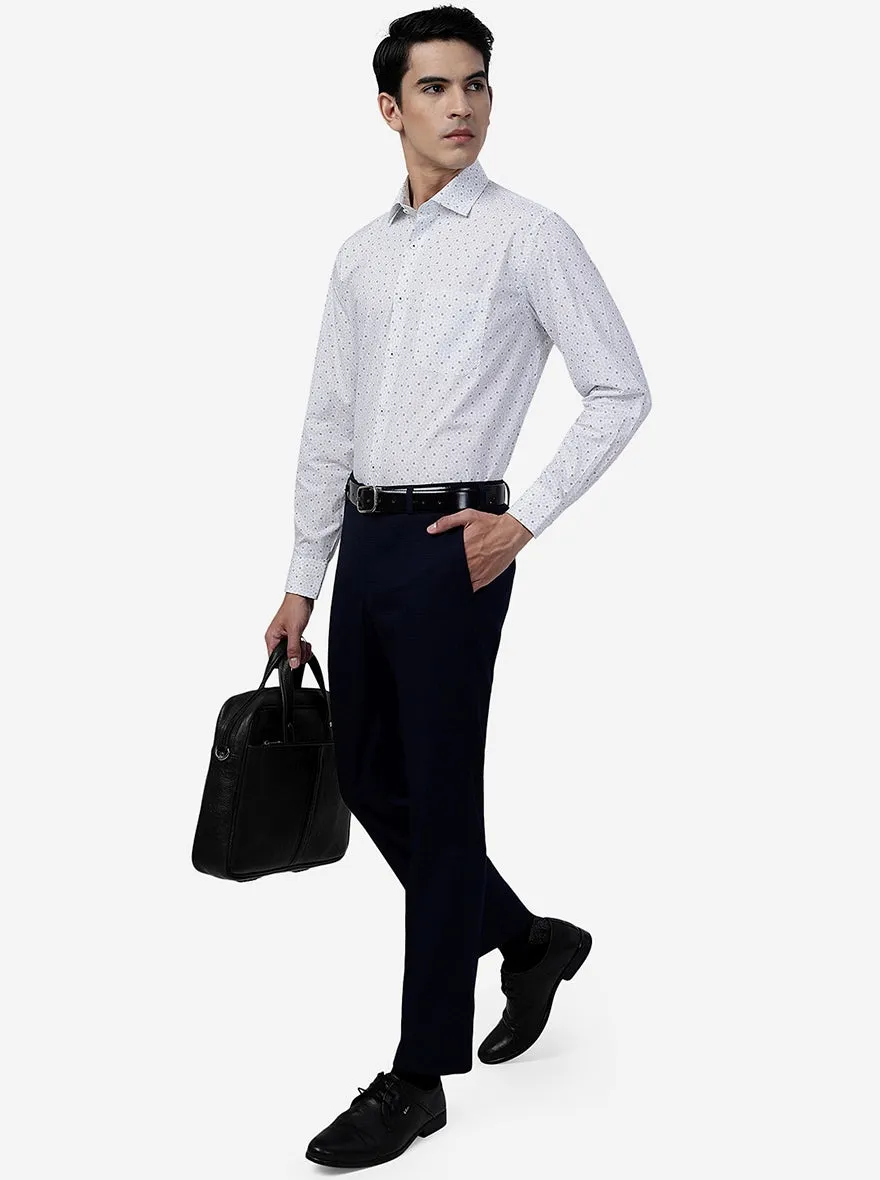 Blue Solid Slim Fit Formal Trouser | JB Studio