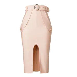 Bodycon Women's High Waist Bandage Skirt Knee Length Midi Pencil Office Party Club Elegant Skirts Clothing