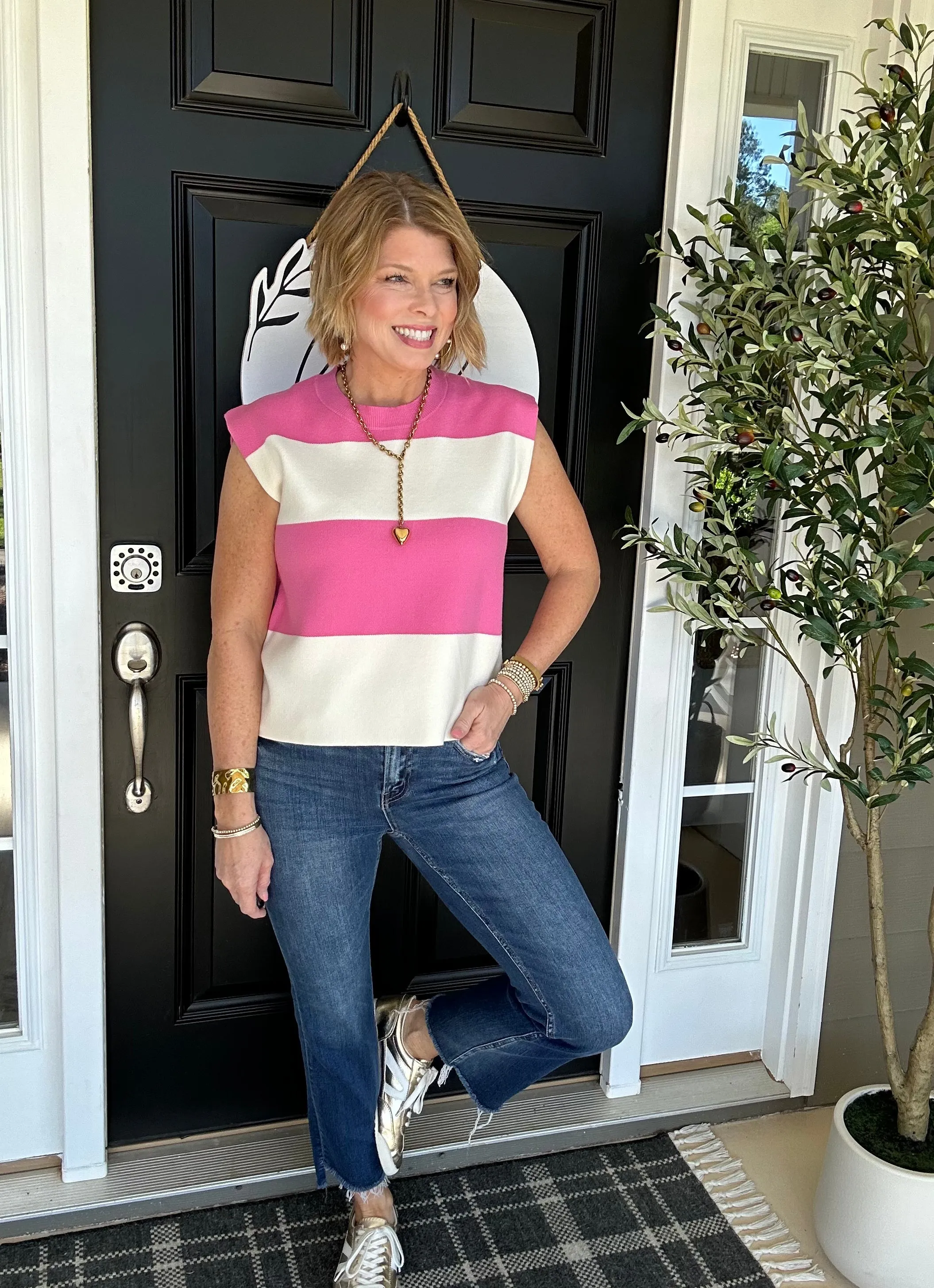 Born To Love Sweater Top | Hot Pink