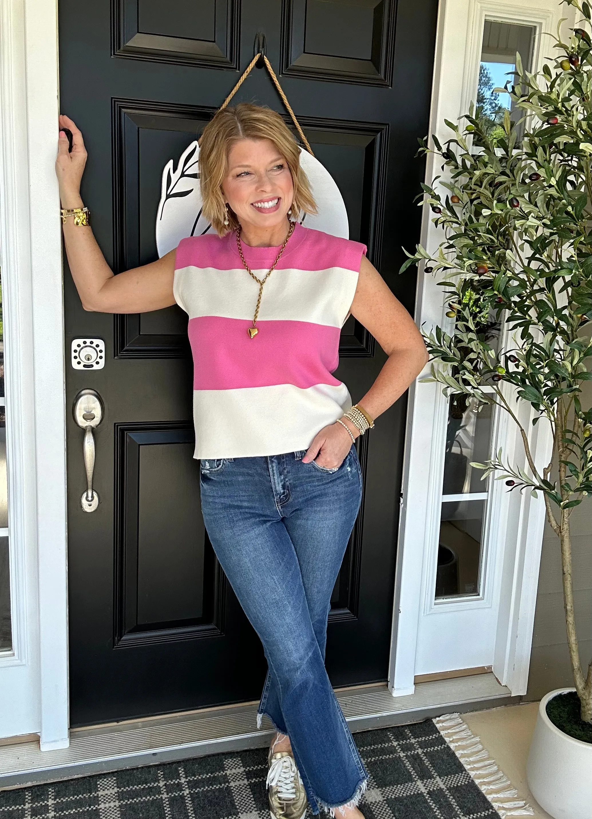 Born To Love Sweater Top | Hot Pink
