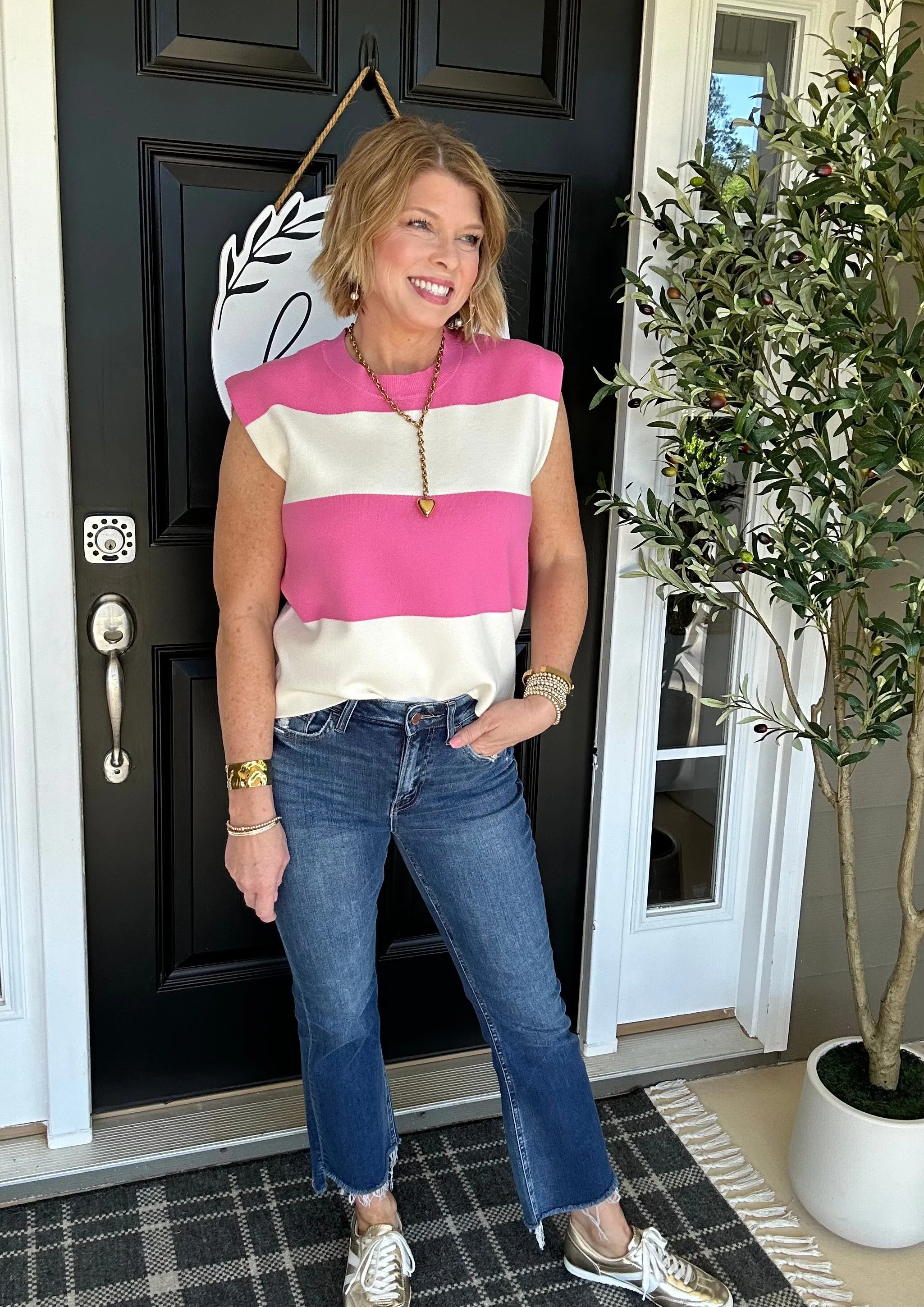 Born To Love Sweater Top | Hot Pink