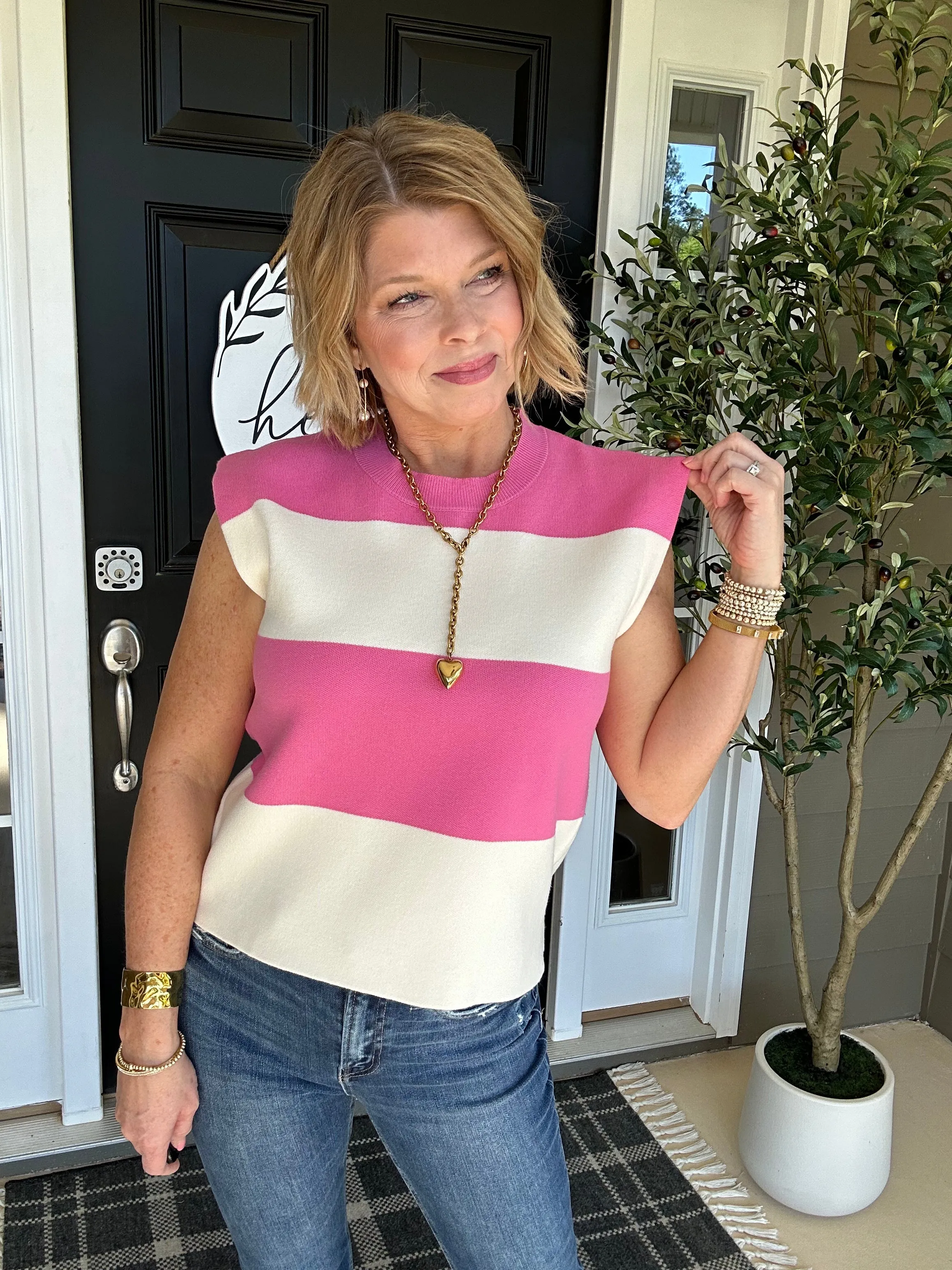 Born To Love Sweater Top | Hot Pink