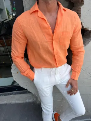 Brabion Evo Orange Slim Fit Cotton Shirt