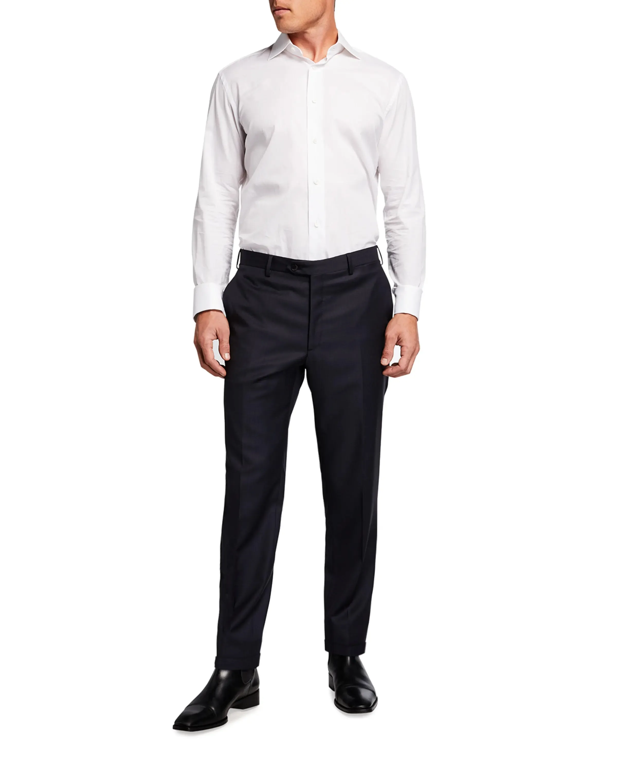 BRIONI - Super 150's SILK LINED "PHI" Navy Blue Dress Pants - 40W