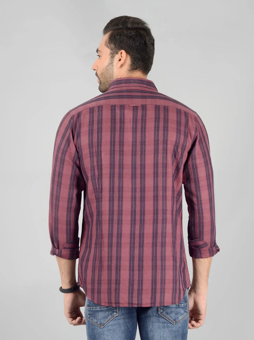 Brown Checked Slim Fit Casual Shirt | JadeBlue