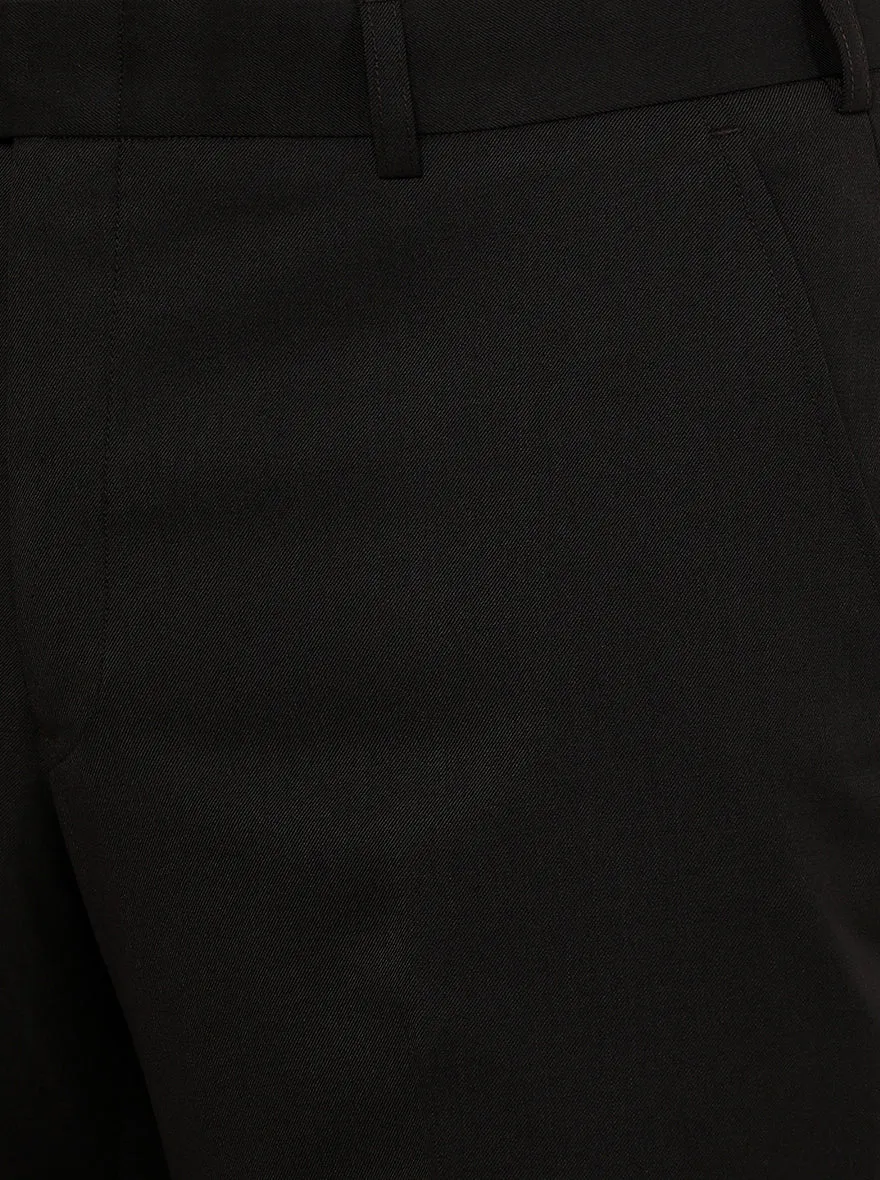 Brown Solid Classic Fit Formal Trouser | JadeBlue