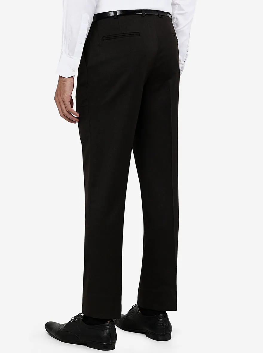 Brown Solid Classic Fit Formal Trouser | JadeBlue
