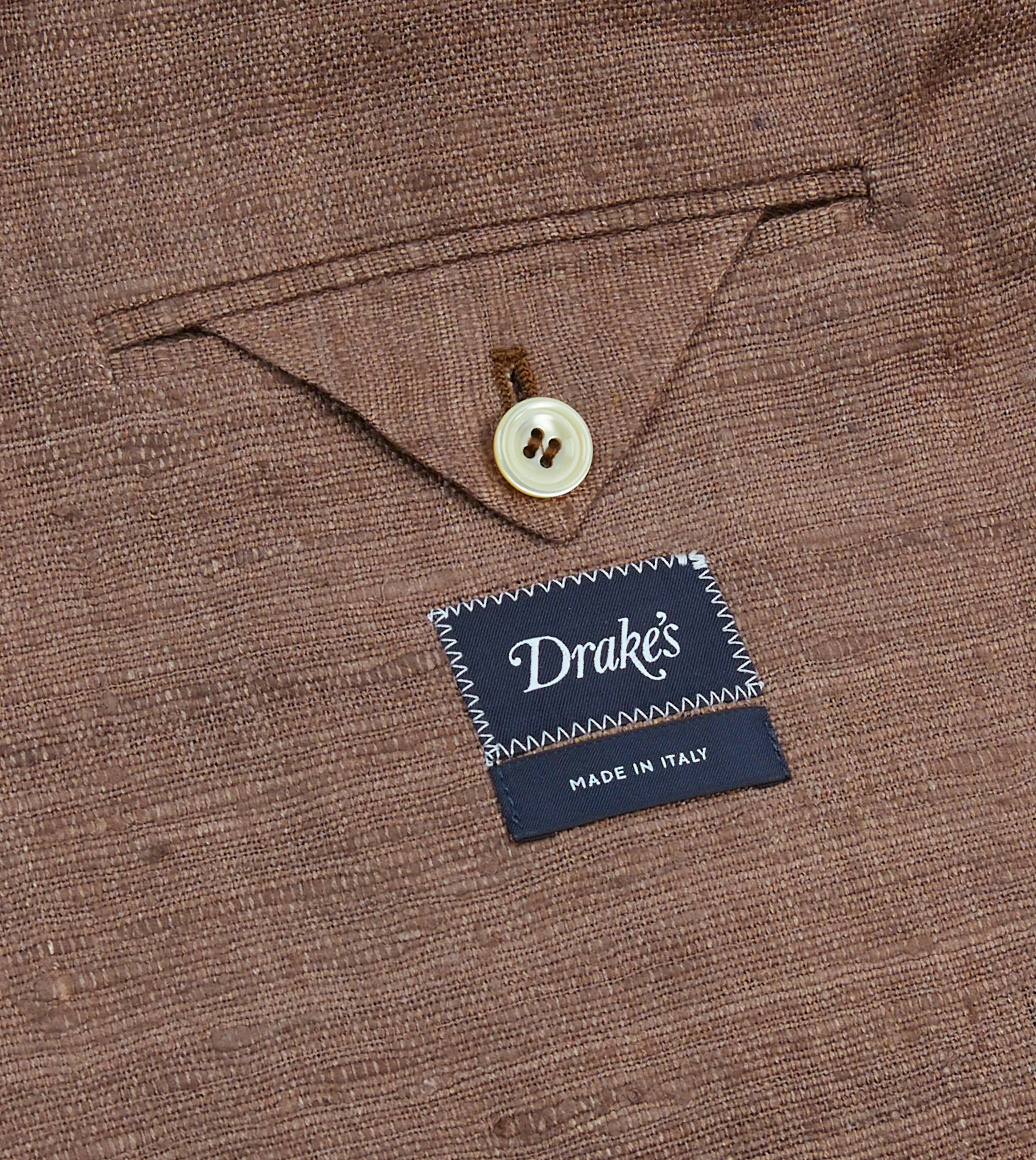 Brown Tussah Silk Double-Breasted Tailored Jacket