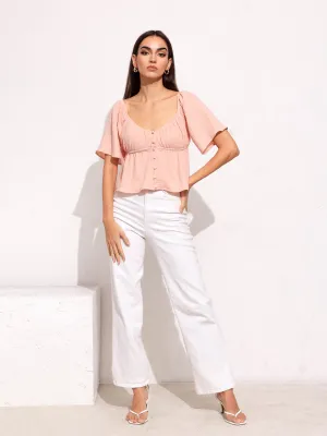 Button Down Bustier Detail Top