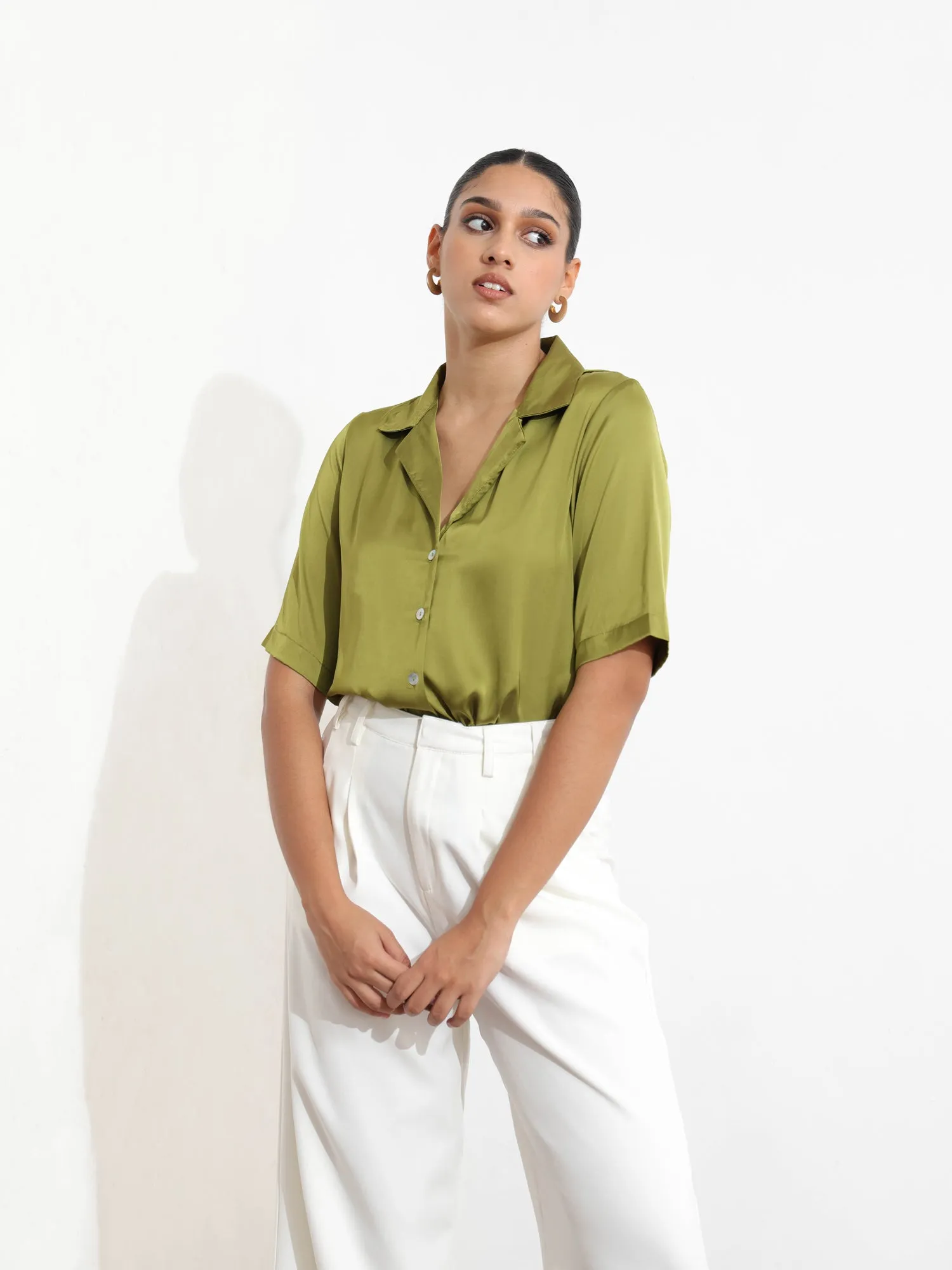 Button Down Camp Collar Shirt