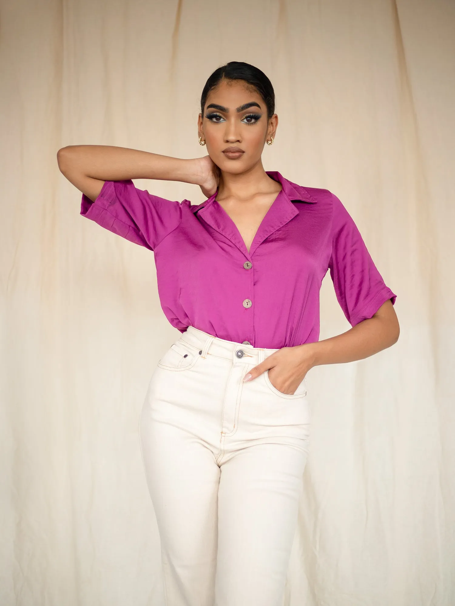 Button Down Camp Collar Shirt