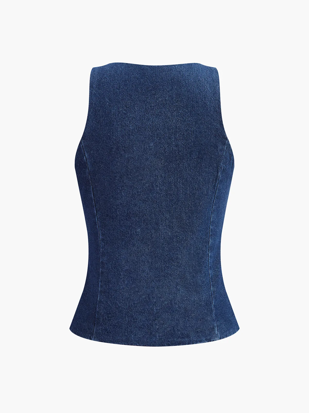 Button Down Denim Tank Top