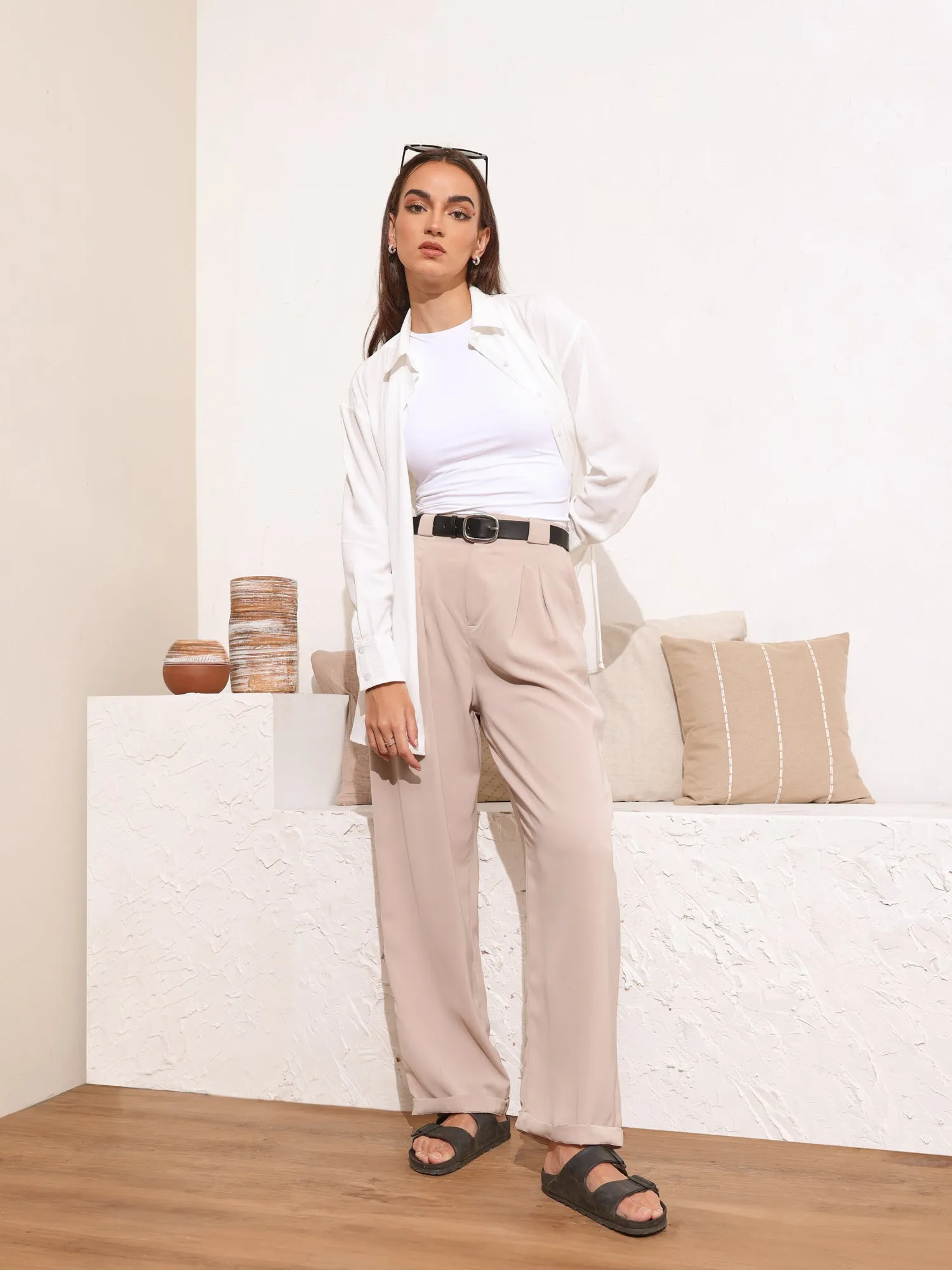 Button Down Over Size Top