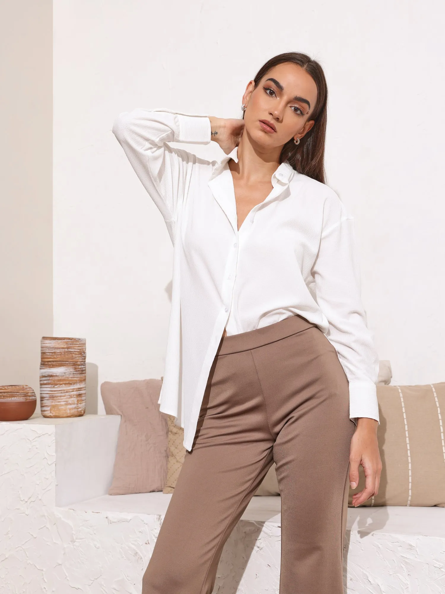 Button Down Over Size Top