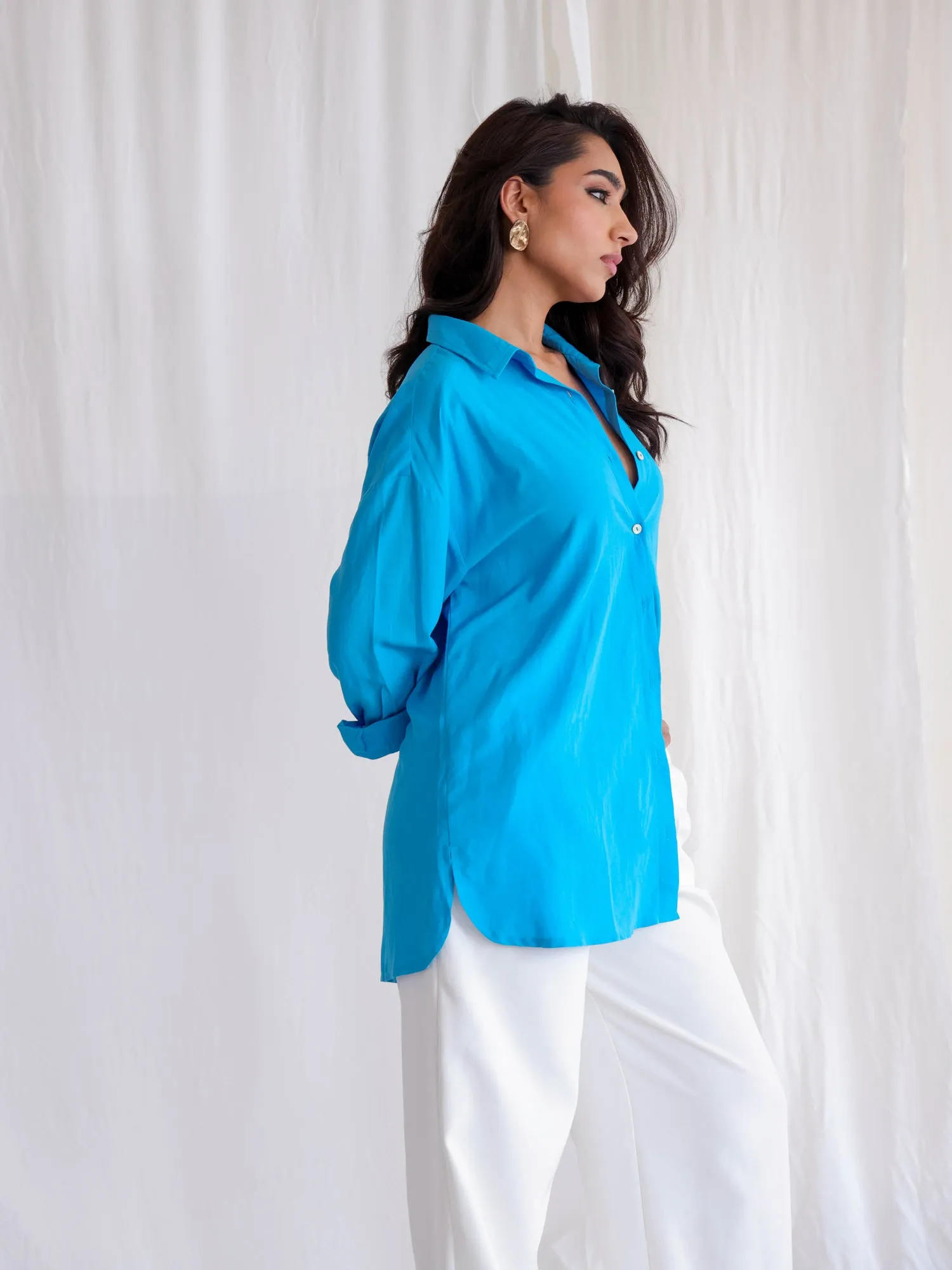 Button Down Oversized Top