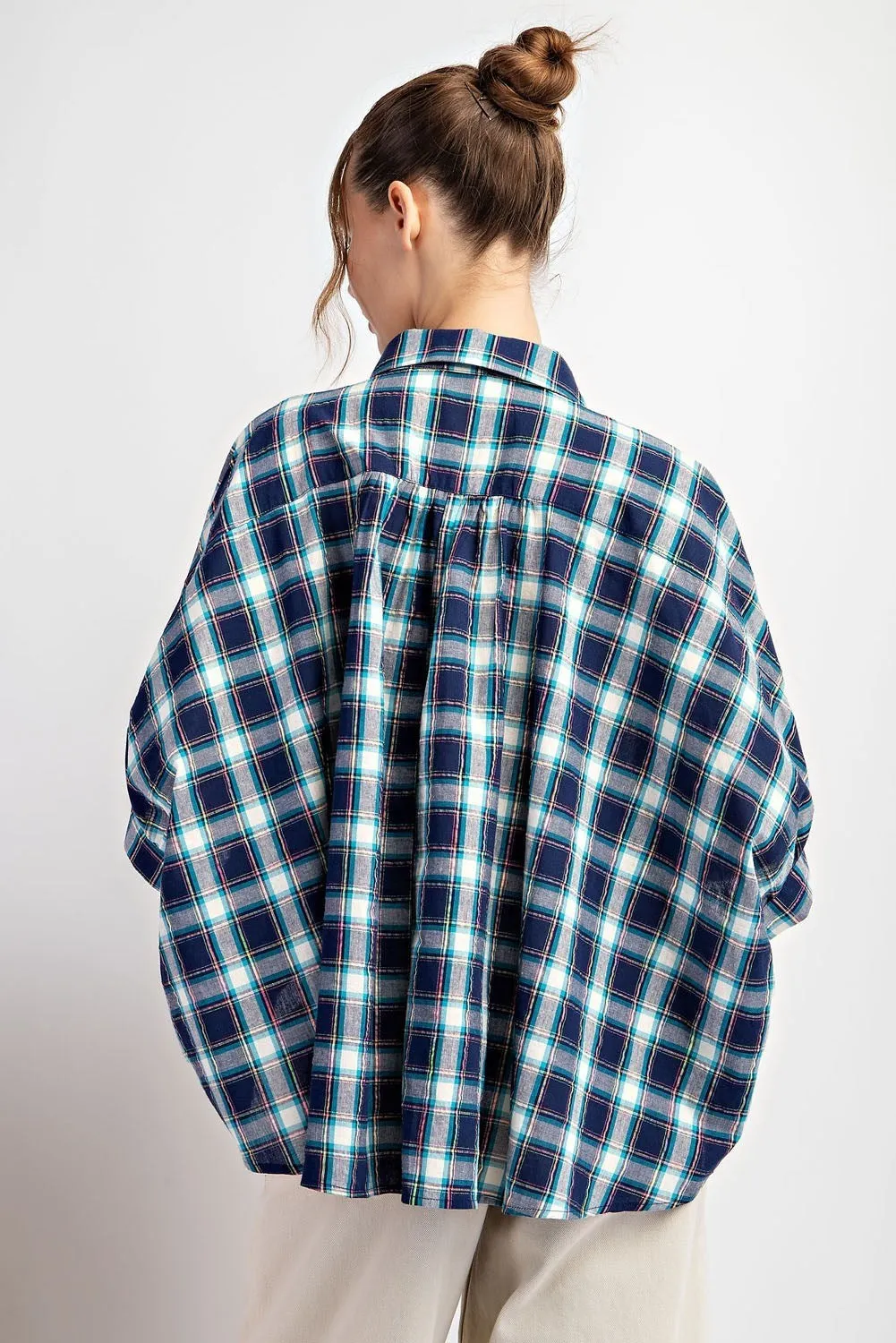 Button Down Plaid Top