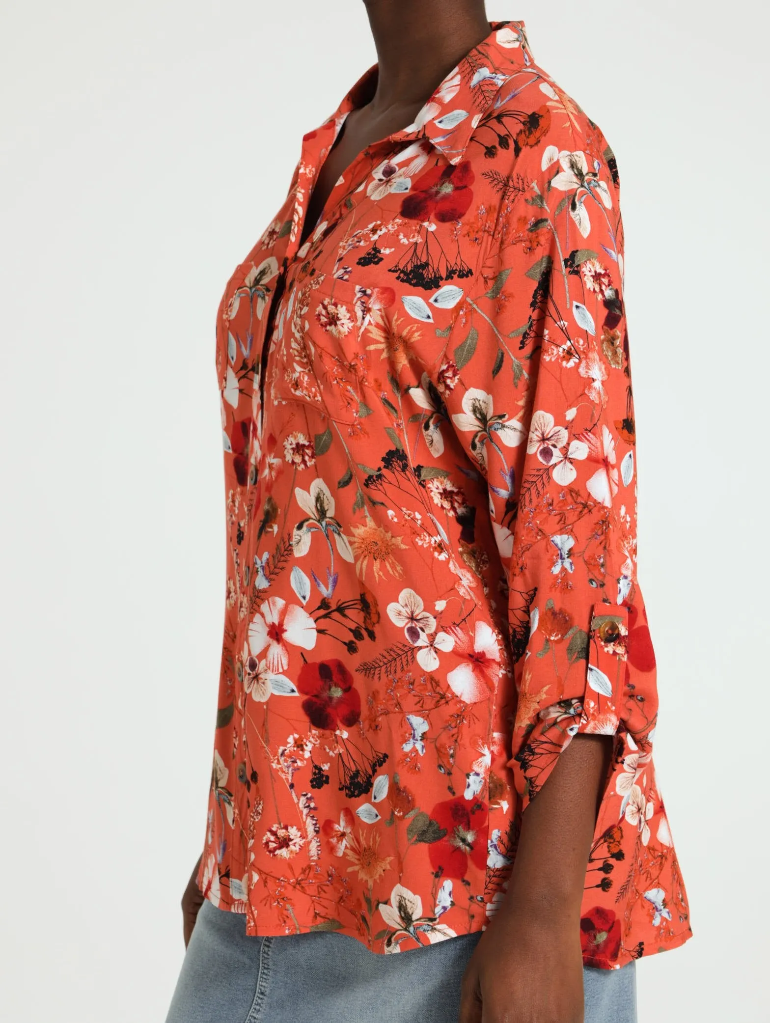 Button Down Shirt - Orange