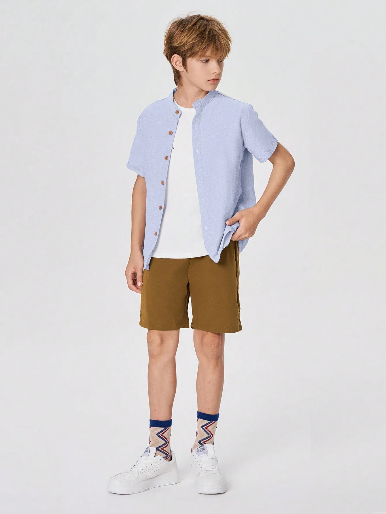 Button down shirt pink| Boys' Casual Comfortable Button Down Shirt