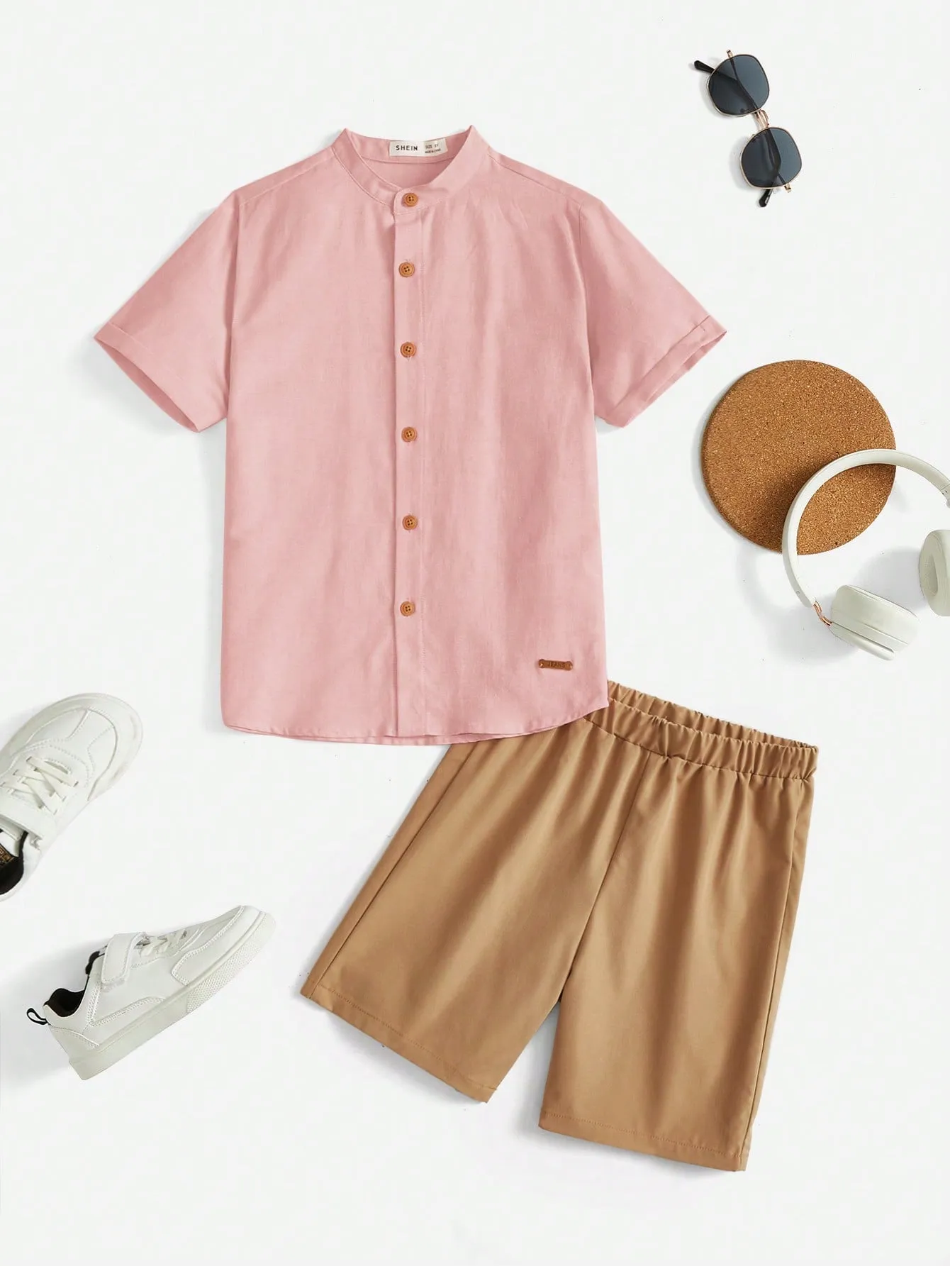 Button down shirt pink| Boys' Casual Comfortable Button Down Shirt