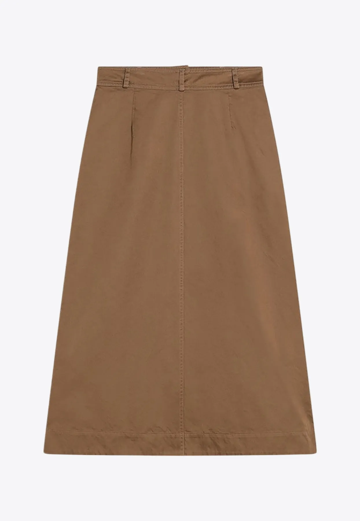 Button Embellished Midi Skirt