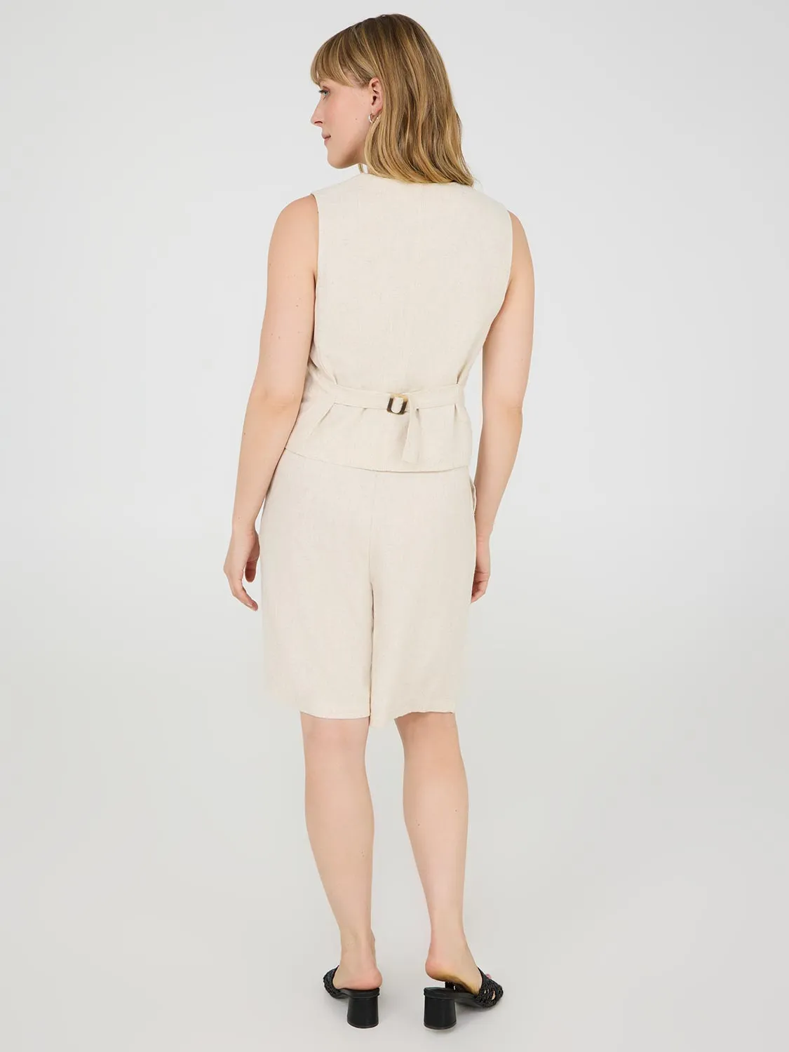 Button-Up Linen Vest