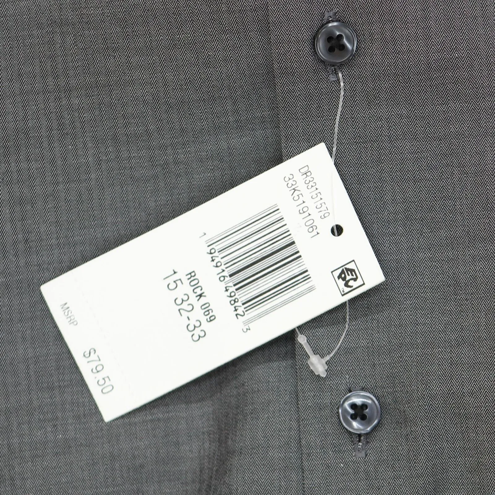 Calvin Klein Steel Slim-Fit Stain Shield Solid Dress Shirt Gray M 15 32/33