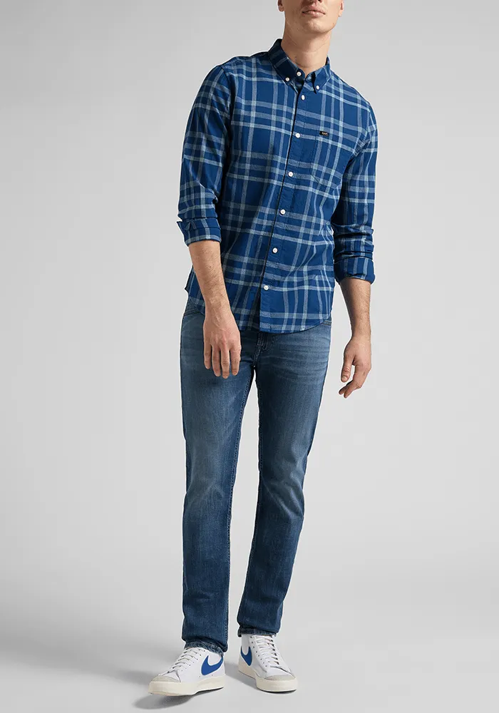 Camisa Hombre Button Down Mint Blue