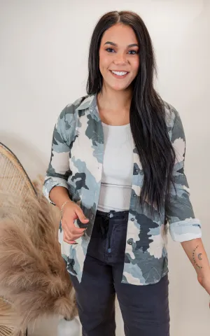 Camo Button Down Shirt | MYSTREE