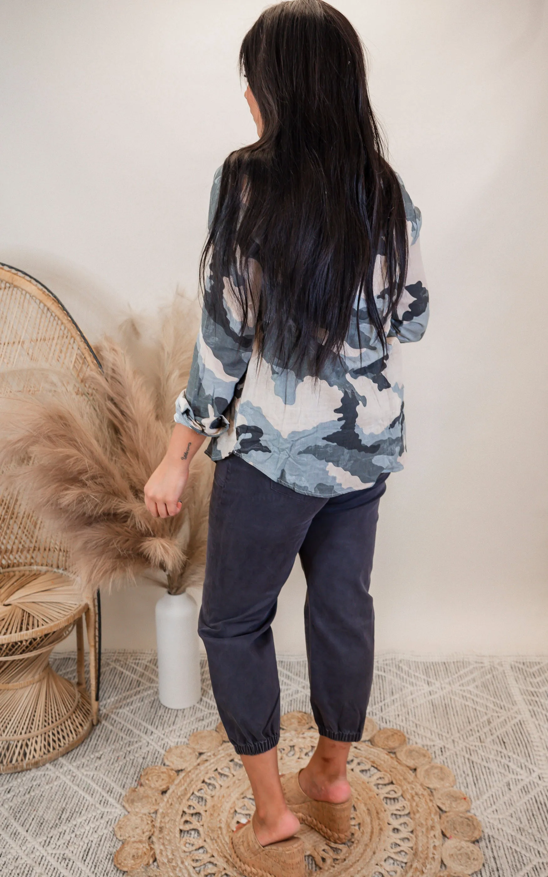 Camo Button Down Shirt | MYSTREE