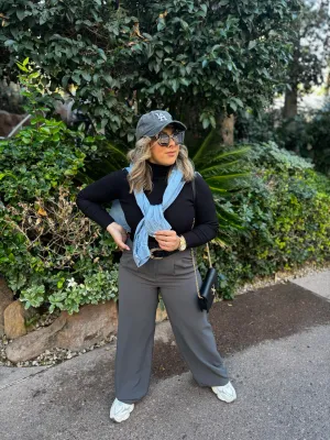 Charcoal Wide Leg Trousers