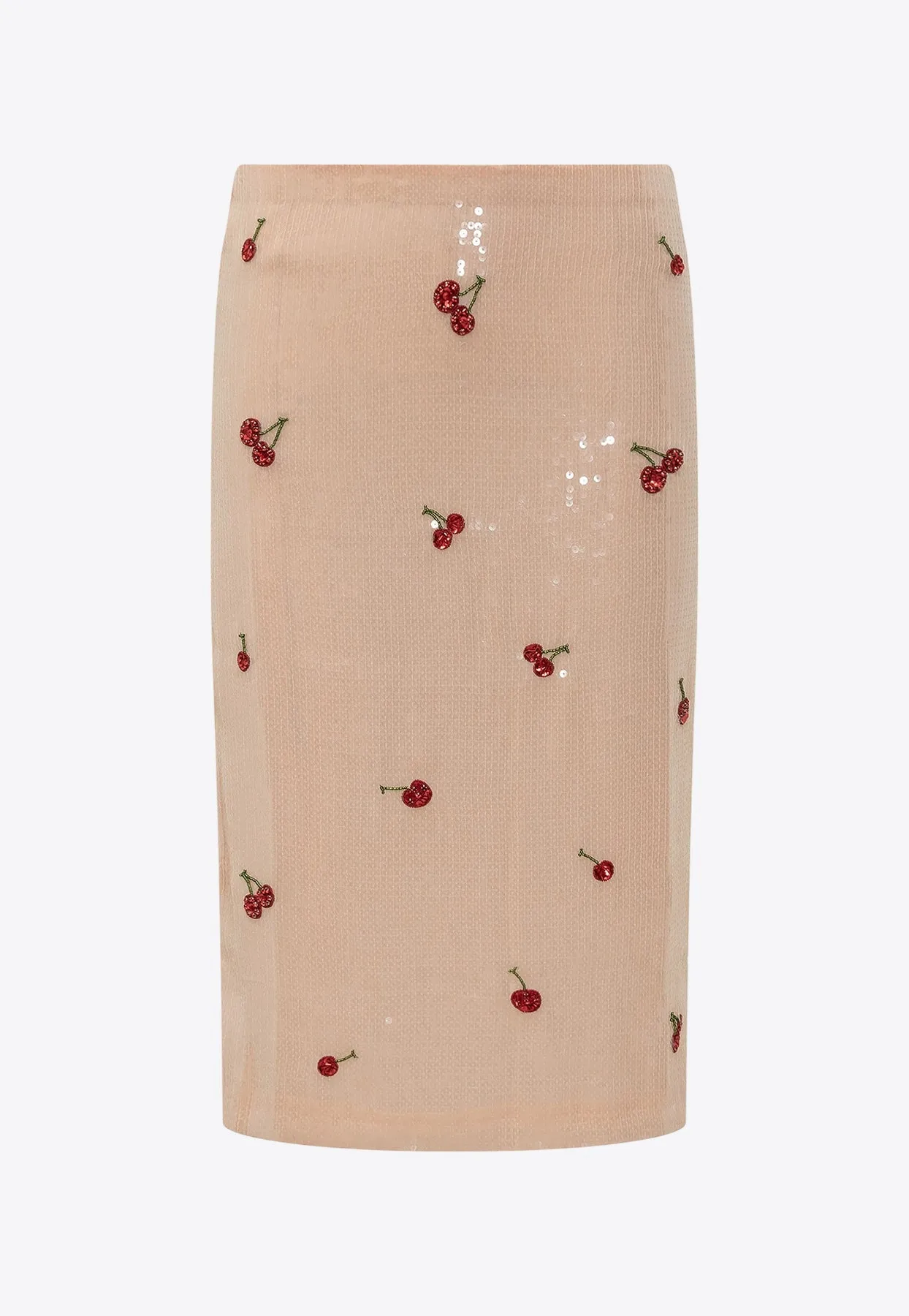 Cherries Sequin Embellished Skirt