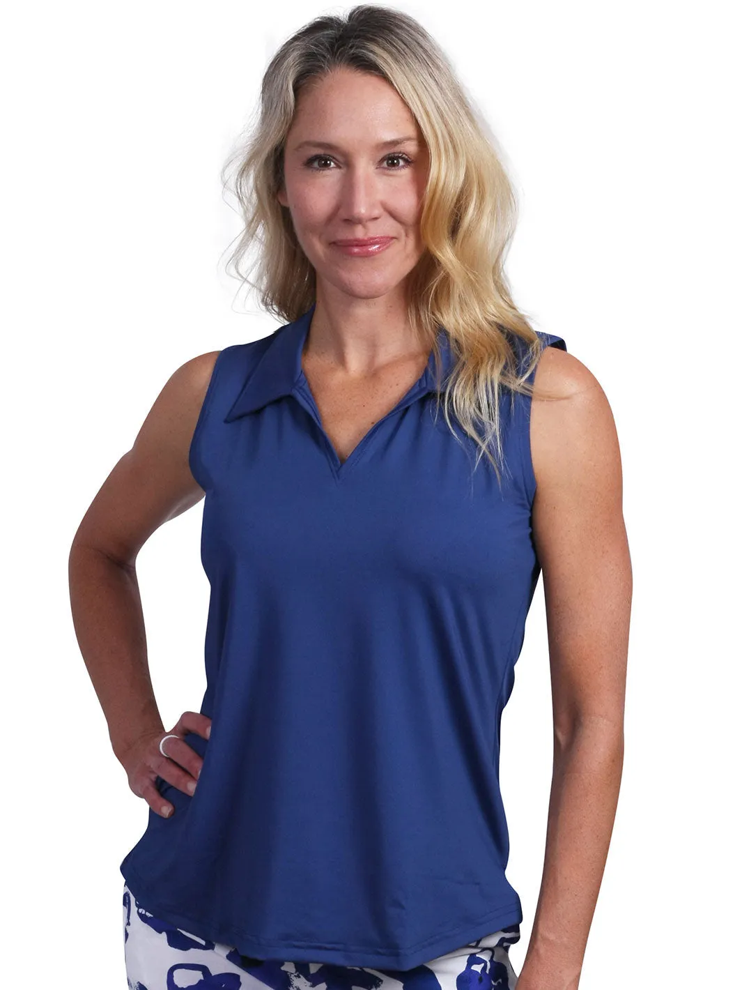 Clare Polo Top Navy