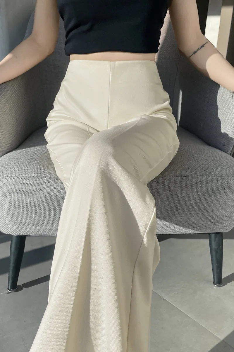 Classic Solid Wide-Leg Straight Leg Pants for Women