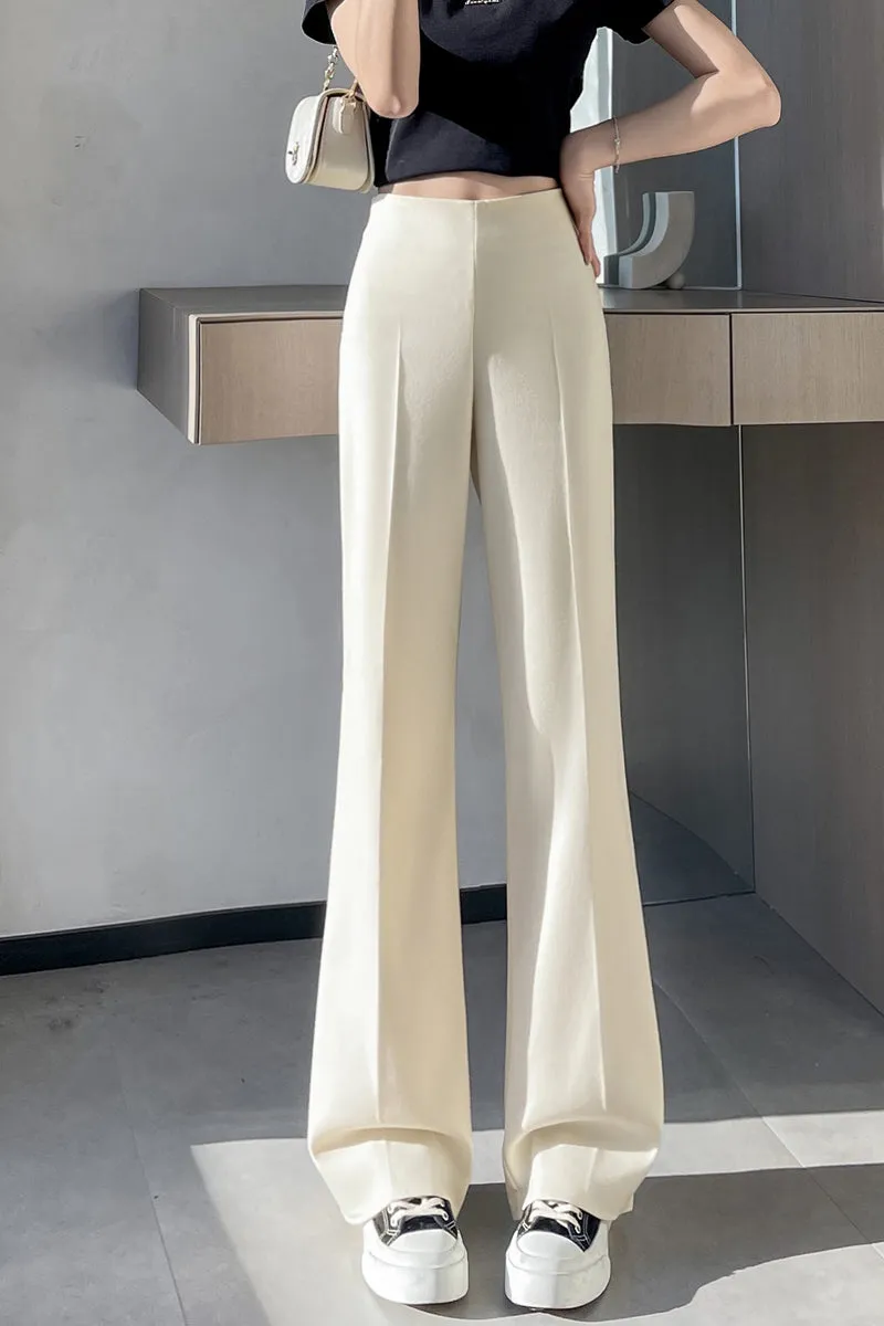 Classic Solid Wide-Leg Straight Leg Pants for Women
