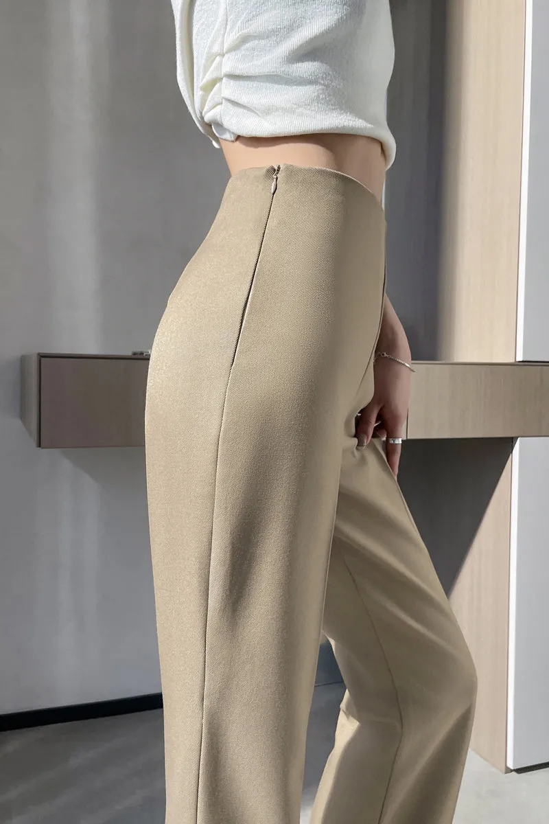 Classic Solid Wide-Leg Straight Leg Pants for Women