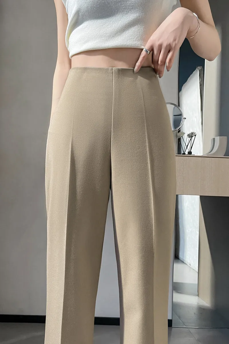 Classic Solid Wide-Leg Straight Leg Pants for Women