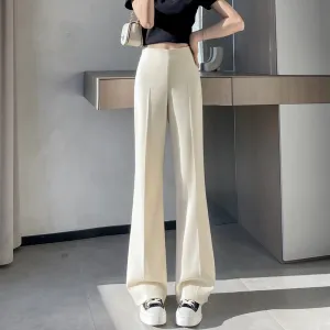 Classic Solid Wide-Leg Straight Leg Pants for Women