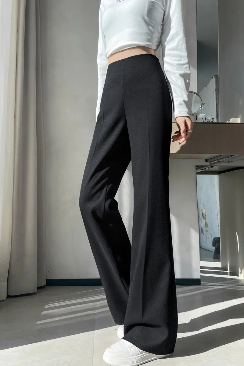 Classic Solid Wide-Leg Straight Leg Pants for Women